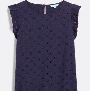 Draper James Navy Flutter Eyelet Top T-shirt/Tank